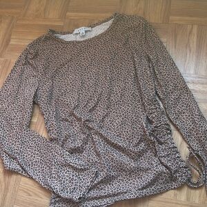 Cheetah print drawstring shirt